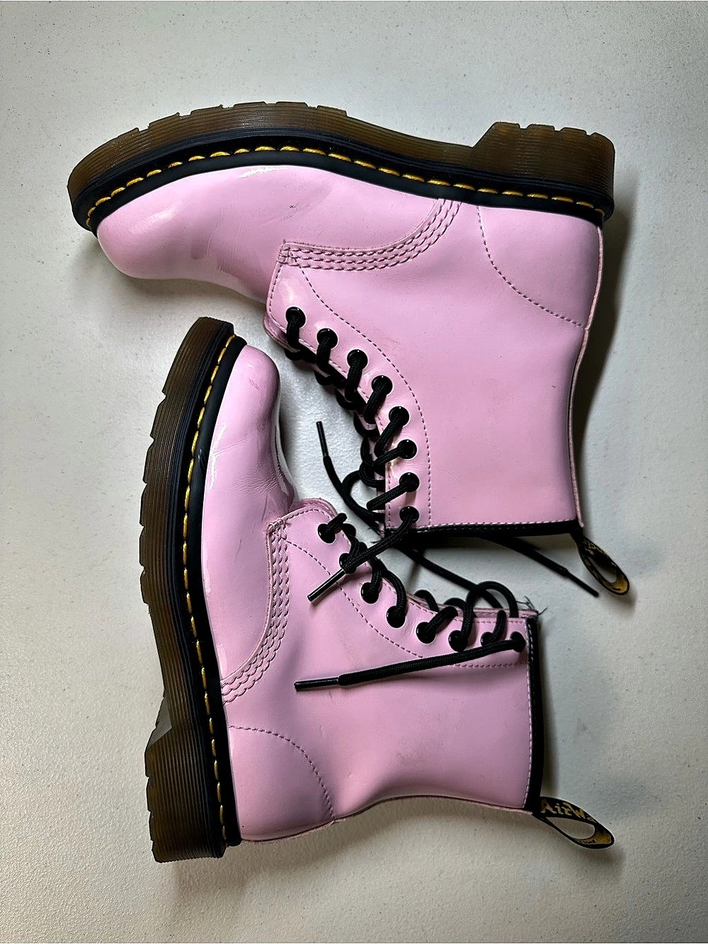 Dr. Martens Women’s Leather Combat Boots Pink Size 6
